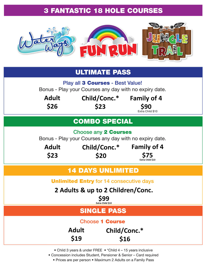 Putt Putt Mermaid Beach Price List